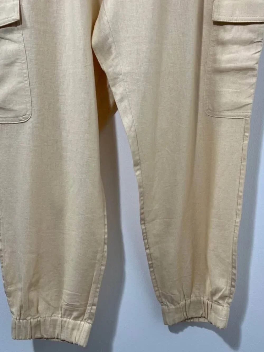 Banana Republic NWT Beige Pull On Lightweight Neutral Cargo Jogger Pant [sz Lp]